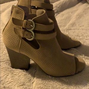 Open toe ankle booties
